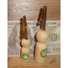 custom made Wood PEG Small Doll Body Shape Roach Clip