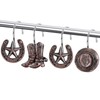 CTOHN 12-Piece Western Shower Curtain Hooks, Cowboy Stainless Steel Decorative