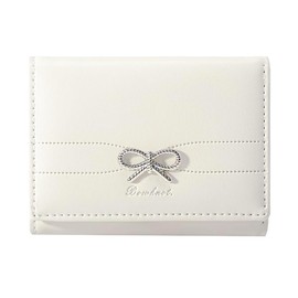 Sunwel Fashion Wallets Girls Cute Coquette Bow Small Wallet Aesthetic Card Holder ID Window Purse for Women, SILVER BOW CREAM, Coquette