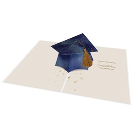 Graduation 3-D Pop-Up Greeting Card – Graduation Cap Design and 3D Graduation Cap Card for Class of 2024 (1 Card with Envelope)
