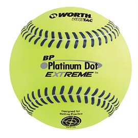 Worth | Batting Practice Slowpitch Softballs | BP Platinum Dot Extreme | 12' | Box of 12