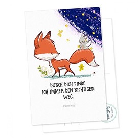 Postcard Fox Mouse – Thanks I Always Have The Right Way