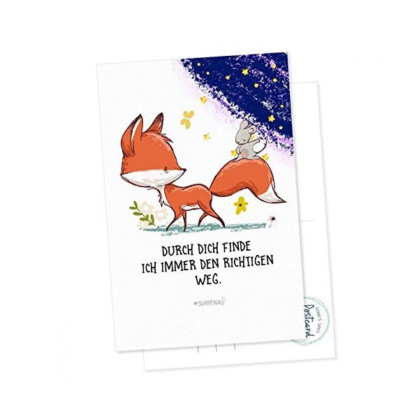 Postcard Fox Mouse – Thanks I Always Have The Right