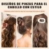 6PCS Horquillas Planas para Cabello, Pinzas para Curvas para Mujeres