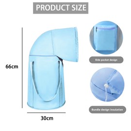 Knee Level Foot Bucket, 43+23cm Portable Foot Bath, Foot Soak Bucket, Feet Tub, Foldable Pedicure Bag with Handle, for Soaking Foot Therapy, Lightweight Space Saving Foot Basin for Laundry, Camping