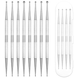8 Pcs Nail Dotting Tools, 2 Way Dotting Pen Tool Professional Nail Art-Dotting Tool with Box Ball End Nails Dottings Kit Nails Art Tools for Painting Design Pattern Embossing