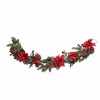 Nearly Natural 4916 Poinsettia and Berry Garland, 60-Inch, Red