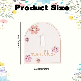 Monthly Baby Milestone, Wooden Floral Monthly Milestone, Baby Announcement Sign, Hello World Newborn Signs Cards, Newborn Photography Props, Document Your Baby's Growth