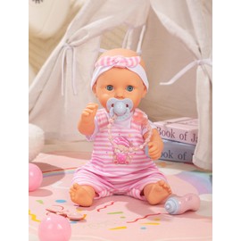 Mother Love Dolls 15 Inches,Grow & Giggle Baby Doll – Interactive Feeding Doll with Bottle and Pacifier, for 3+ Year Old Girls Gifts, Pretend Play, Collection