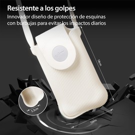 BONE Bubble Phone Bag Gen 2 para Mujeres y Hombres, Bandolera de Silicona con protección de Burbujas, Resistente a arañazos, Lavable, Secado rápido, Correa Ajustable, Blanco