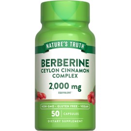 Nature's Truth Berberine with Ceylon Cinnamon Complex | 2,000mg | 50 Vegan Capsules | Vegan, Non-GMO, and Gluten Free Supplement