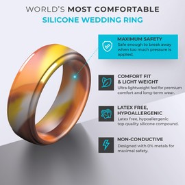 ThunderFit Silicone Men’s Wedding Rings, 10mm Wide 2.5mm Thick Rubber Wedding Bands, Variety Multipack 1/4