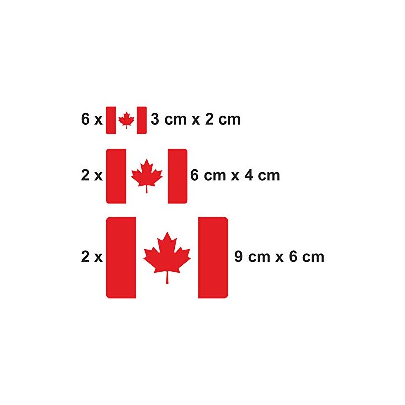 Canada Flag Stickers Set of 10 | Canada Car Sticker