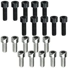 SZCXDKJ 20Pcs Bike Bolts,M5x16mm ?M5x12mm Bike Water Bottle Holder Cage Screws for Bike Water Bottle Holder?black and silver?