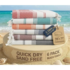 Lane Linen 6-Pack Oversized Quick-Dry Beach Towels