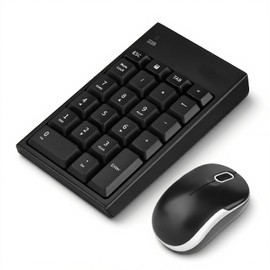 Combo de Teclado Numérico Inalámbrico y Mouse, Ratón Óptico 1200DPI, 22 Teclas Mini 2,4 GHz Computadora Portátil Teclado, con Nano Receptor USB, para Laptop, PC, Escritorio, Notebook