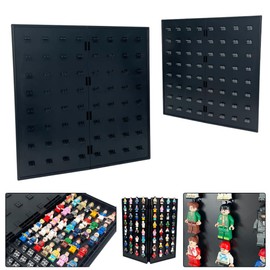 Minifigure Display Board,64 Slots Minifigure Display Shelves