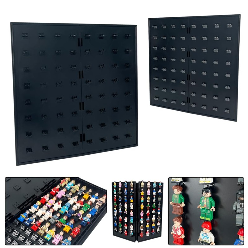 Minifigure Display Board,64 Slots Minifigure Display Shelves