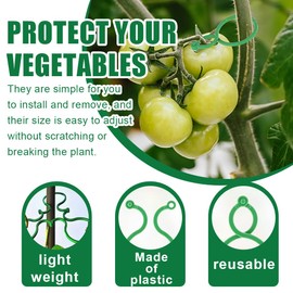 QOWUXHZ Pack of 150 Plant Clips, Secured Plants Clip, Plant Clips, Small for Trellis and Attaching Plants, Practical Plant Support Clip for Tomato, Cucumber, Green