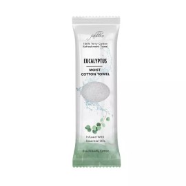 Fabpro 파브프로 오시보리 촉촉한 테리 코튼 다과 타월(25팩 8 x 8인치) - 뜨겁거나 차가운 사용을 위한 화이트 [Lemon] Fabpro Oshibori Moist Cotton Towel (25 Packs 8 x 8 Inches) - White for Hot or Cold Use [Lemon]