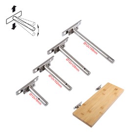 LIKERAINY Heavy Duty Brackets Concealed Shelf Bracket 12 x 102 mm Wall Mounting Floating Shelf Support Invisible Wall Shelf Support Steel Pack of 6