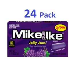 Mike and Ike Jolly Joes Grape Chewy Flavored Candy .78 oz Pouches - 24 Pack