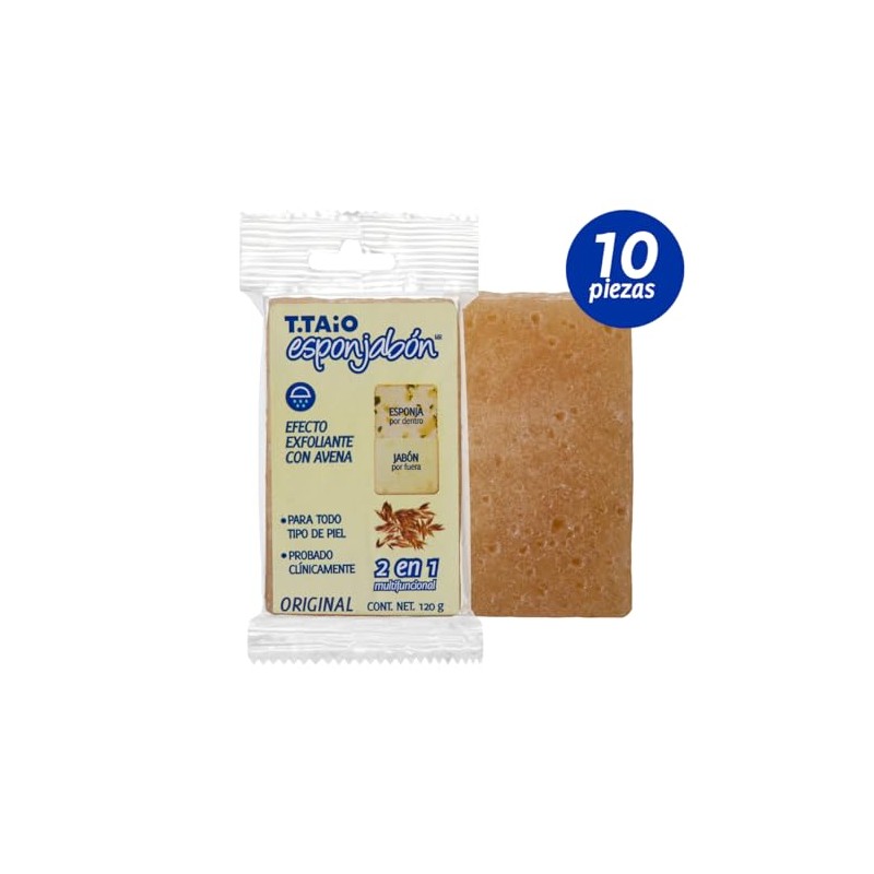Jabón Corporal con Esponja Integrada 2 en 1, Exfoliación Suave,
