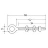 AII ST Long Eye Bolt, 0.2 x 2.4 inches (6