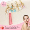 LUHOHI 4PCS Lip Balm Cap Keychain With Flower Charms for