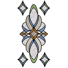 InHome NH2424: Blue Meridan Stained Glass Decal 17. 35 x 9 inches