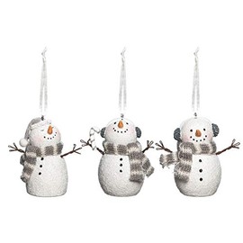 C&F Home Twig Snowman Decor Decoration Ornament, Set of 3 3.86" x 1.89" x 3.31" White