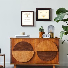 Hodeframe 8.5x11 Wood Diploma Frame, 8-1/2 x 11 frame,Certificate Document Frame, Picture Frame with UV Protection Acrylic & Solid Wood,Cherry Finish for Wall and Tabletop,2 Package