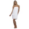 Womens 100% Cotton Shower Wrap Bath Towel - White -