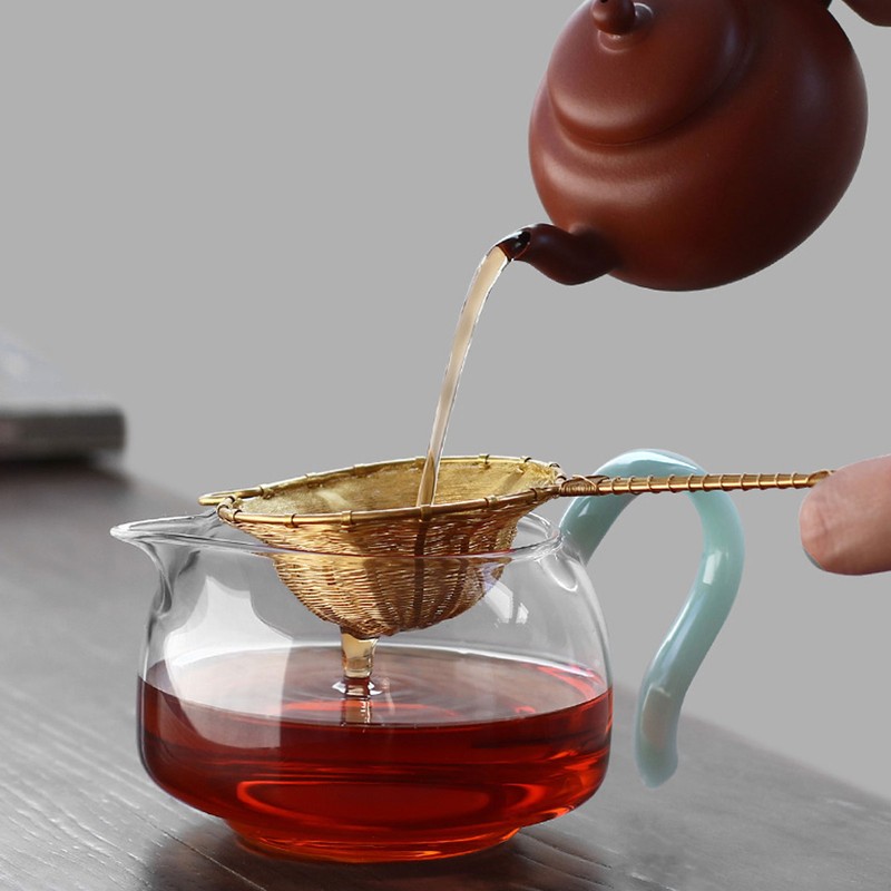 Tea Infuser Strainer Pure Copper Reusable Loose Leaf Teapot Filter