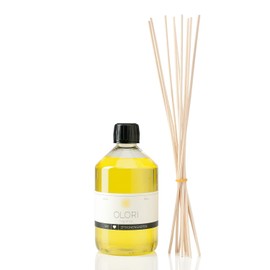 Raumduft Nachfüll-Set Duftöl Zitrone incl. 10 Rattan-Stäbchen I Essenz aus ätherischen Ölen I ergiebig & langanhaltend I erdig, holzig, sinnlich I 500 ml