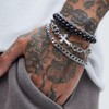 twinkle eye Cross Bracelets for Women Men Stackable Layered Stainless