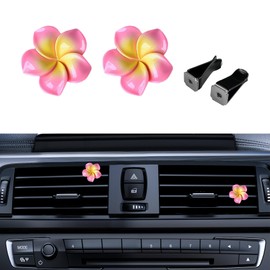 Lyxheth 2PCS Flower Car Air Vent Clips, Car Vent Accessories, Car Air Freshener Clip Charm, Cars Decorative Accessories Air Conditioning Outlet Clip Air Vent Clips for Girls Women (Rose, Style1)