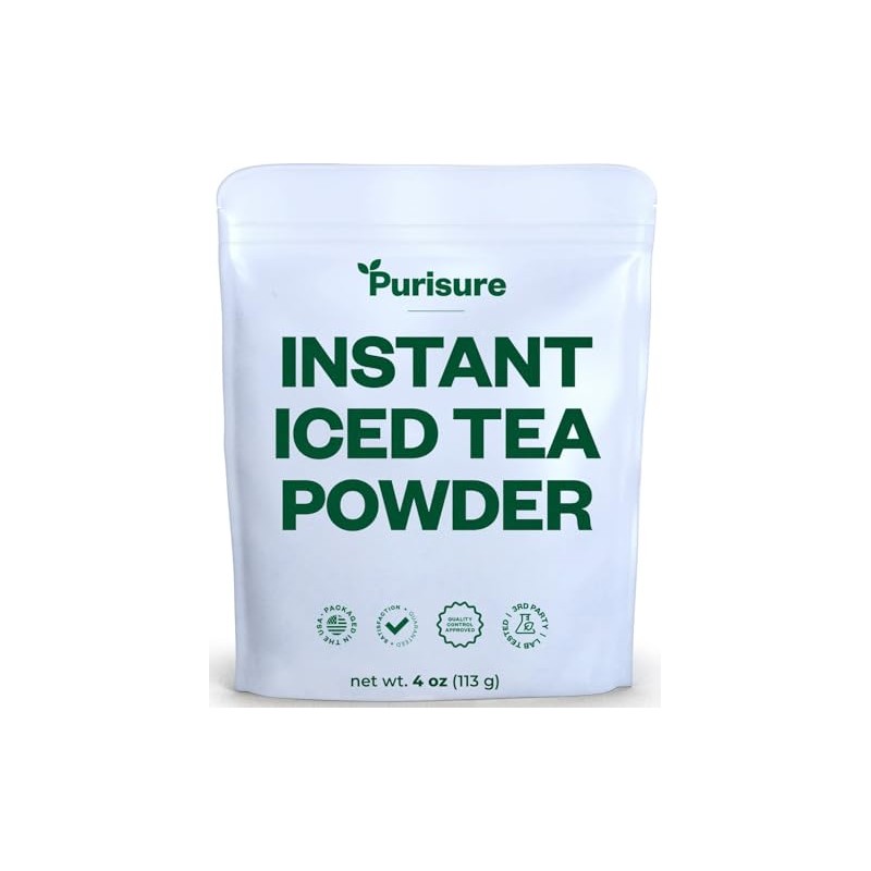 Purisure Instant Iced Tea Powder 113g 4oz, Zero Sugar Powdered