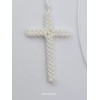 White Knotted Cord Cross Orthodox Prayer Rope Knot macrame Necklace