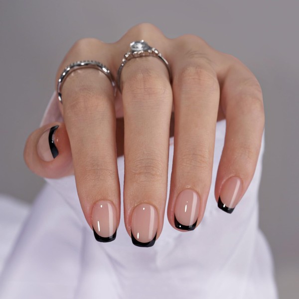 French Tip Press On Nails - Halloween BTArtbox Jelly Square