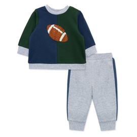 Little Me Clothes for Baby Boys' Football Active Set, Med Heather Grey, 3 Months
