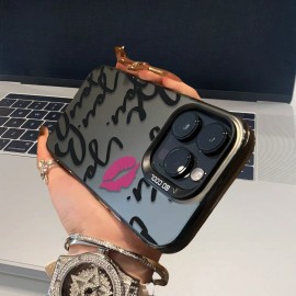 Funda Personalizada De Silicona Con Labios Rojos Y Letras Graffiti Para Celular, Compatible                                                           