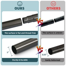 FantasDecor Curtain Rods for Windows 16-90 Inches Adjustable Length 1 Inch Diameter Bedroom, Kitchen, Living Room Curtain Rod with Classic Round End Caps Pewter