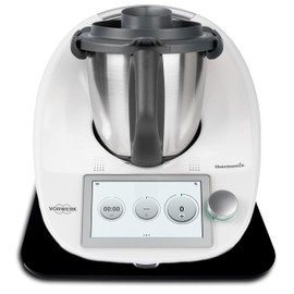 Sliding board made of acrylic, glossy black, 33 x 28 cm for Thermomix TM5, TM6, TM31 and many other kitchen appliances, with high-quality Teflon gliders for effortless movement, made in Germany