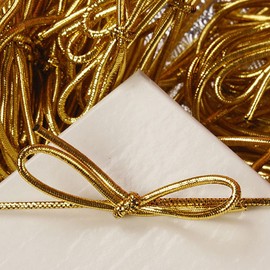 6 Inch Metallic Gold Stretch Loops (50)