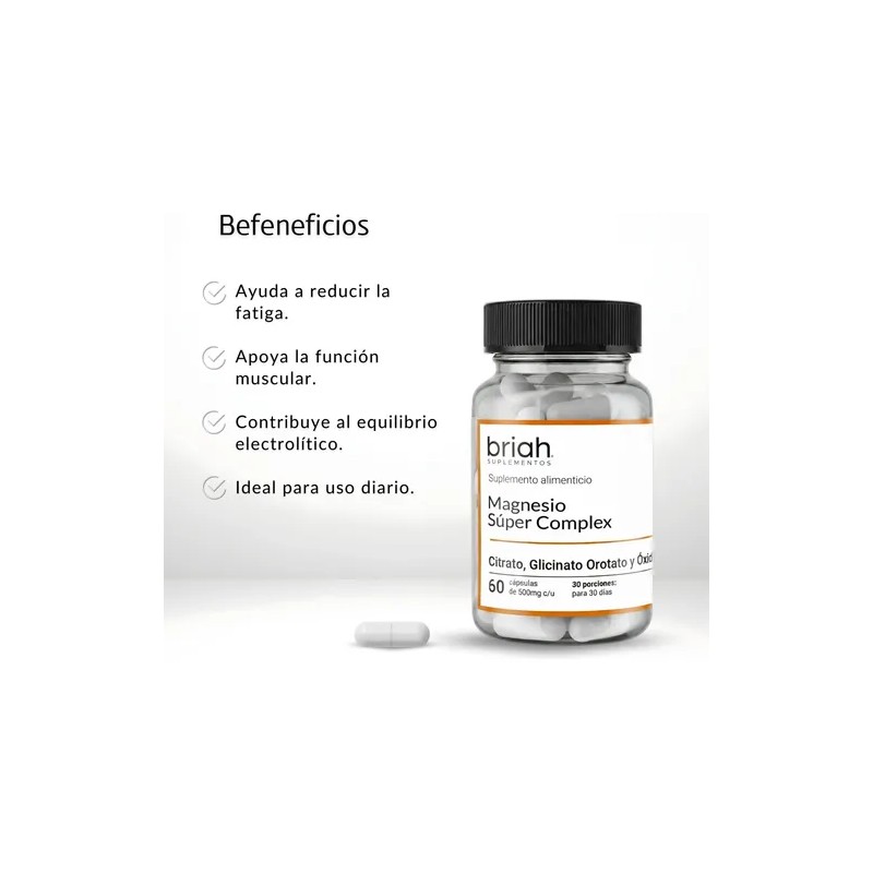 Magnesio Súper Complex Vitamina B6 Relajación 60 Capsulas