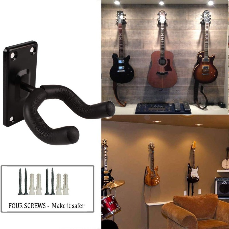 Guitar Wall Mount Hanger,Guitar Hangers,Guitar Wall Hook Black hooks Metal