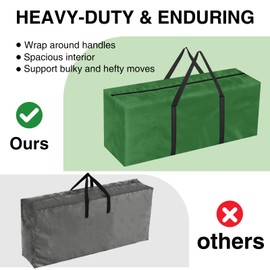 NACHLYNN Christmas Tree Storage Bag 7.5Ft Waterproof Xmas Tree Storage Bag Protects from Dust Moisture for Ornament Storage Artificial Christmas Tree (Green)