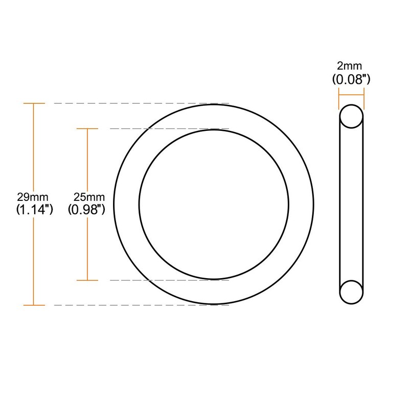 sourcing map 5 pcs Nitrile Butadiene Rubber NBR O-Ring 25mm
